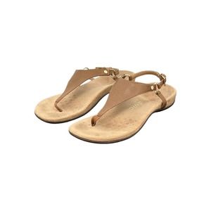 Vionic Womens Kirra Backstrap Sandal 7.5 Brown Cognac Thong Leather Arch Support